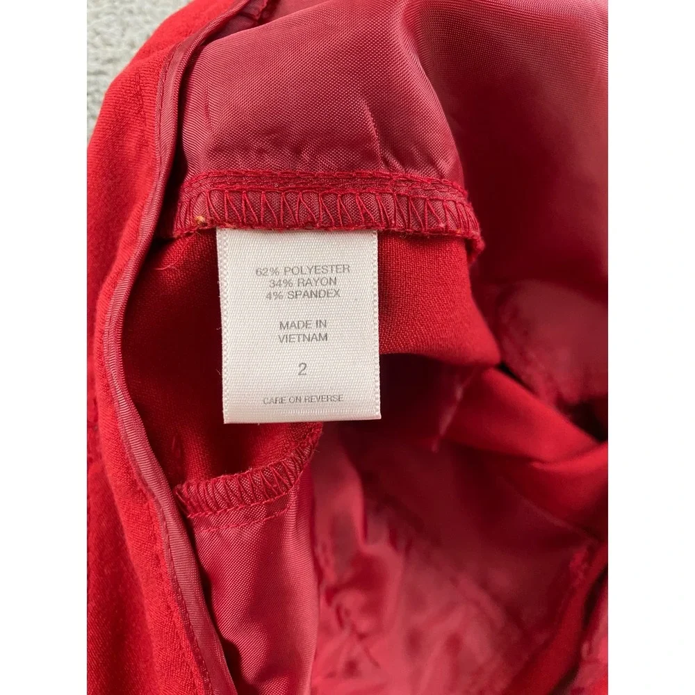 New York & Company Stretch Red Dress Pants Womens 12 Straight Leg Workwear